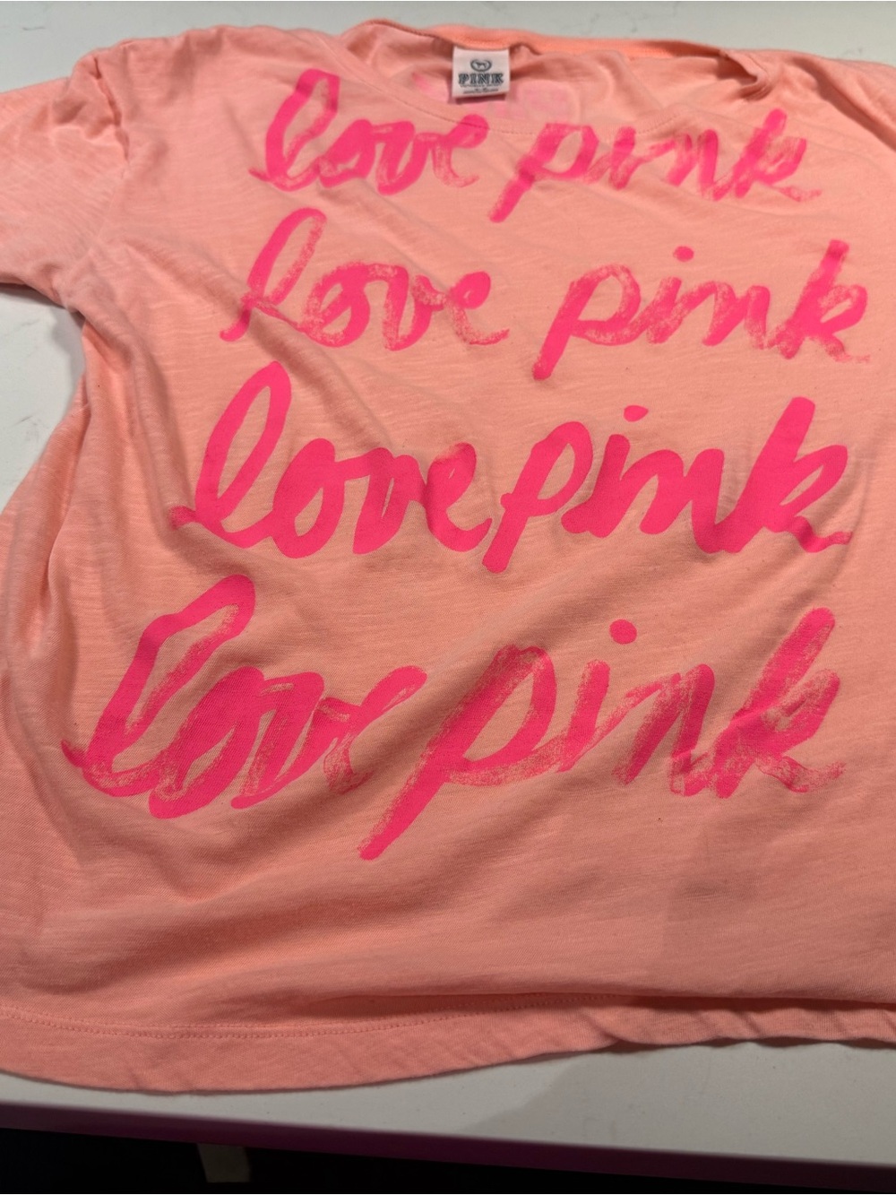 Victoria's Secret PINK Coral Peach Tee